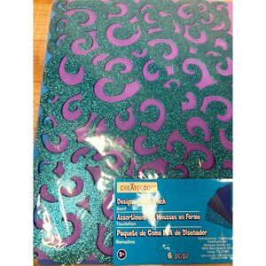 Creatology Designer Foam Pack Swirl Glitter Design 6 Pc Set
